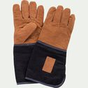 gants de jardinage en jean robuste - orange-LILAS