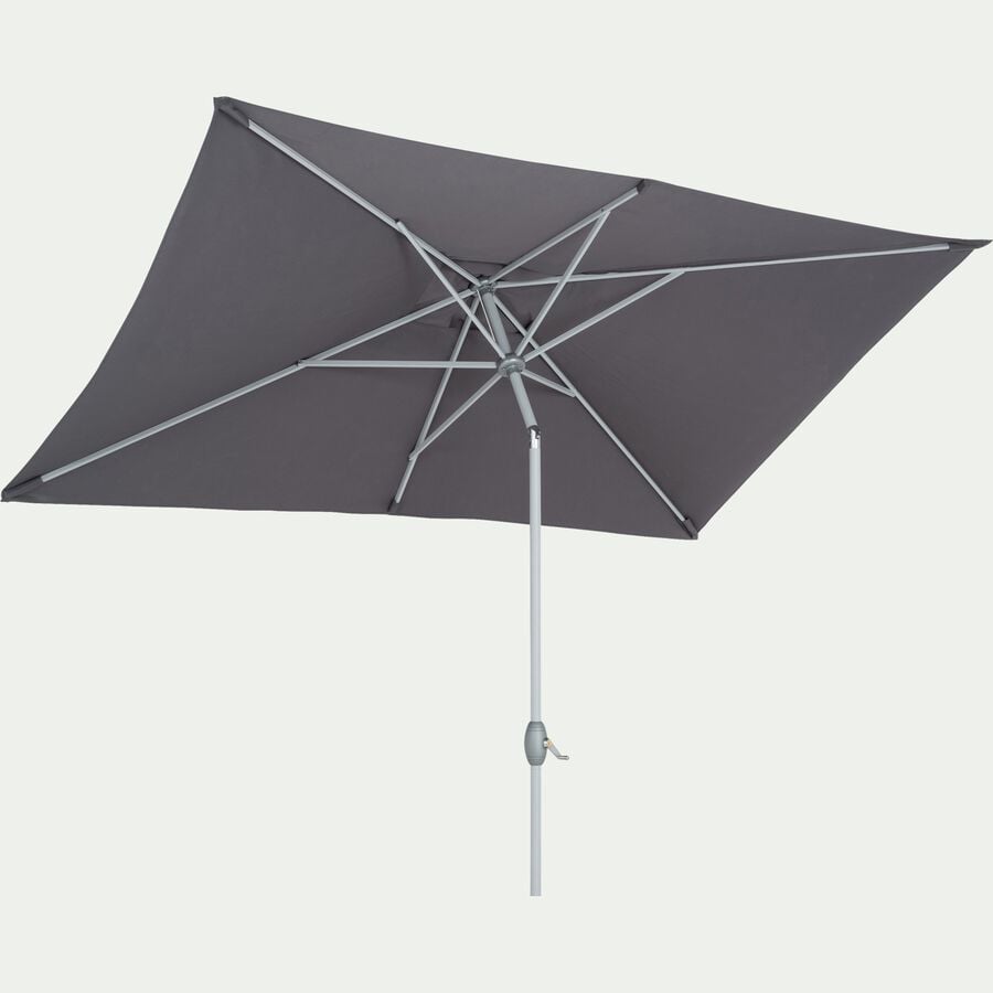 Parasol avec mat inclinable et manivelle 2x3m gris restanque-MUY