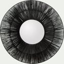 Miroir rond en jute - noir D100cm-ARNEL