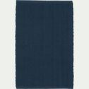 Descente de lit en coton - bleu figuerolles 50x80cm-CAMELIA