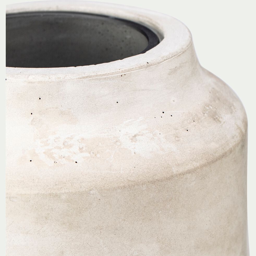 Vase en verre et bois - gris H23,5cm-AREZZO