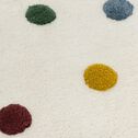 Tapis enfant tufté rond motif pompons d120cm - blanc pompons colorés-ELLA