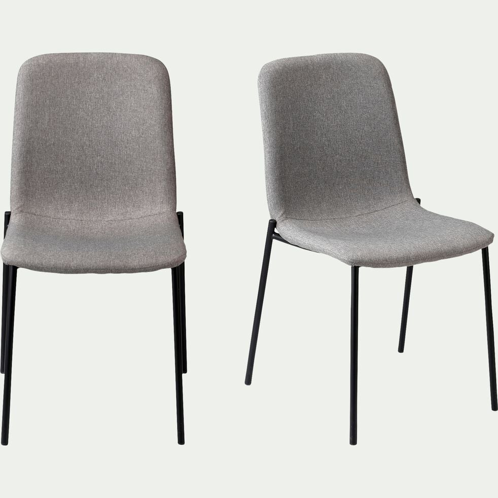 Chaise en tissu - gris clair-LINA