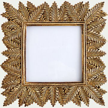 Cadre photo carré motif végétal - doré 17x17cm-PAMPELUNE