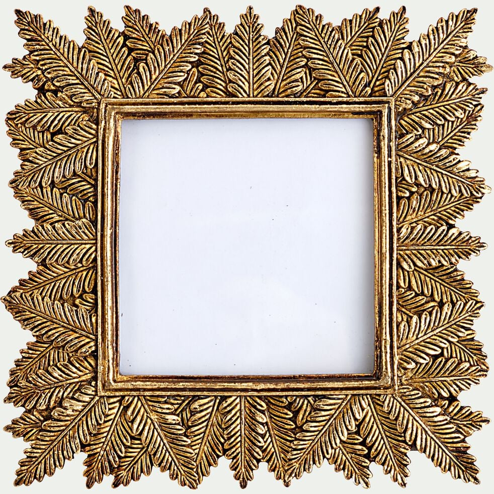 Cadre photo carré motif végétal - doré 17x17cm-PAMPELUNE