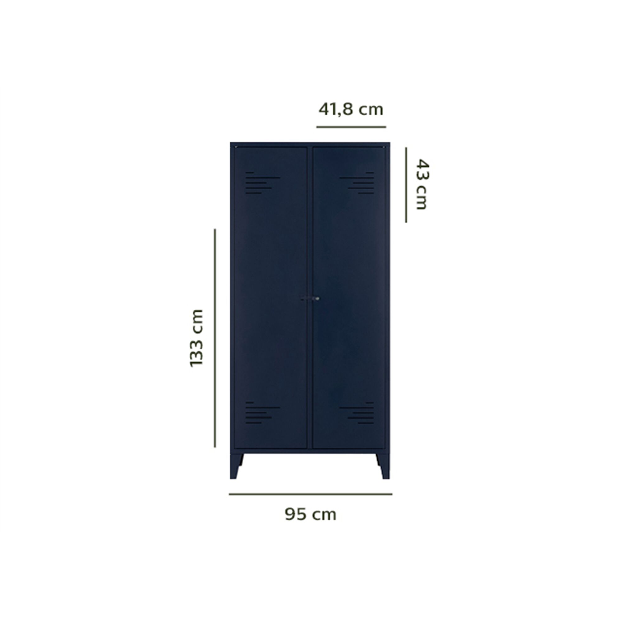 Armoire 2 portes en acier - bleu myrte H200cm-LOFTER