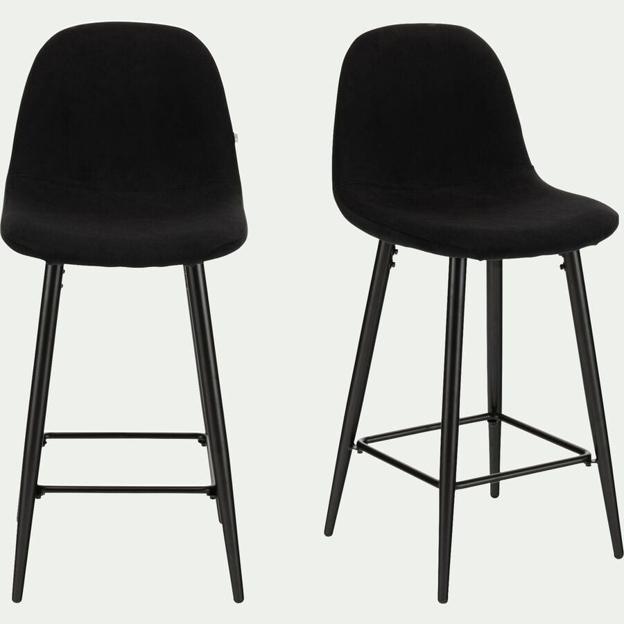 Chaise de bar - noir H66cm-LOANA