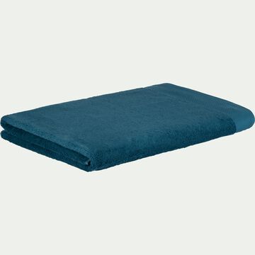 Drap de bain en coton peigné - bleu figuerolles 100x150cm-AZUR