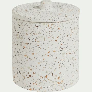 Pot à coton en terrazzo - blanc H11,3cm-TERRAIO