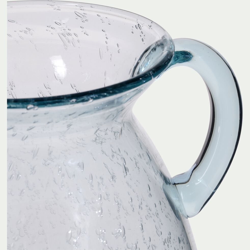 Vase amphore en verre bullé - transparent H18cm-ALICIUS