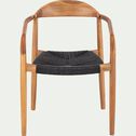 Chaise en eucalyptus et corde grise - naturel-JAVI