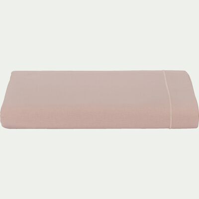 Drap plat en coton - rose rosa 180x300cm-CALANQUES