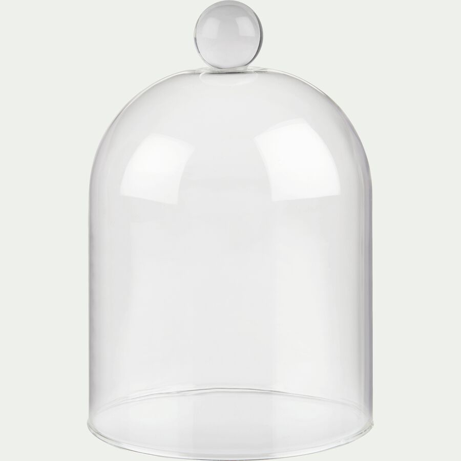 Cloche à bougie en verre - transparent H14cm-ARENAS