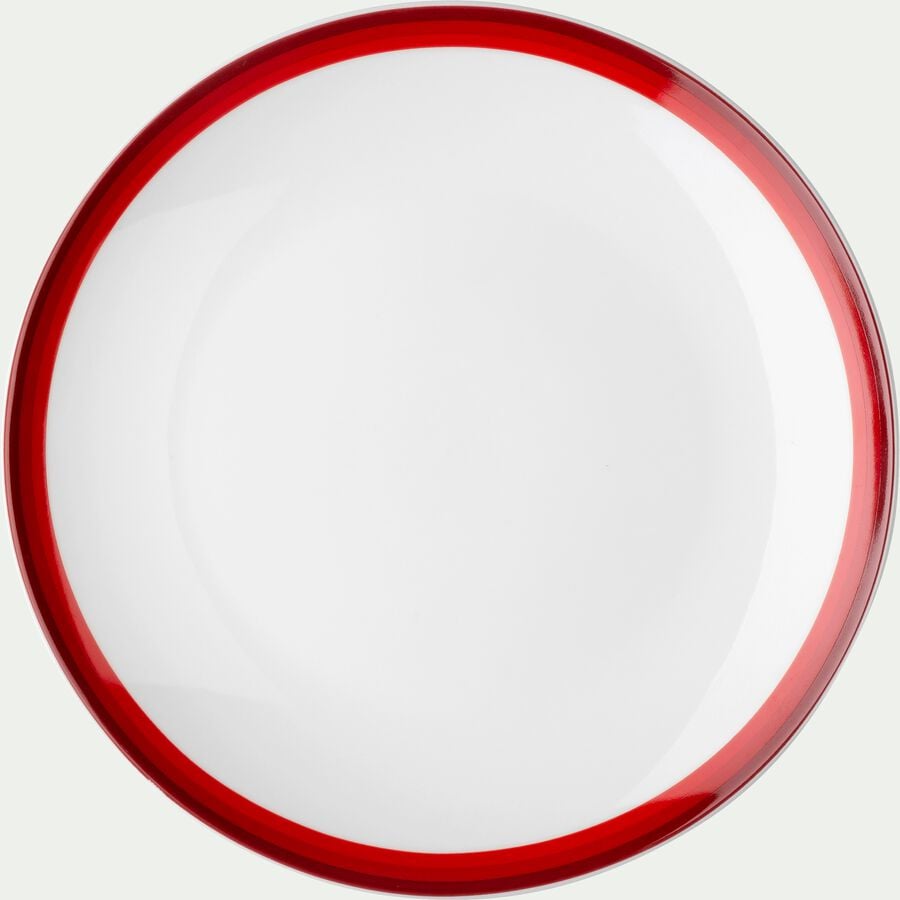 Assiette à dessert en porcelaine motif dégradé rouge sumac D19cm-VIC