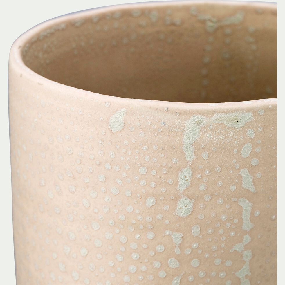 Vase organique en faïence - beige D15,5xH31cm-AWS