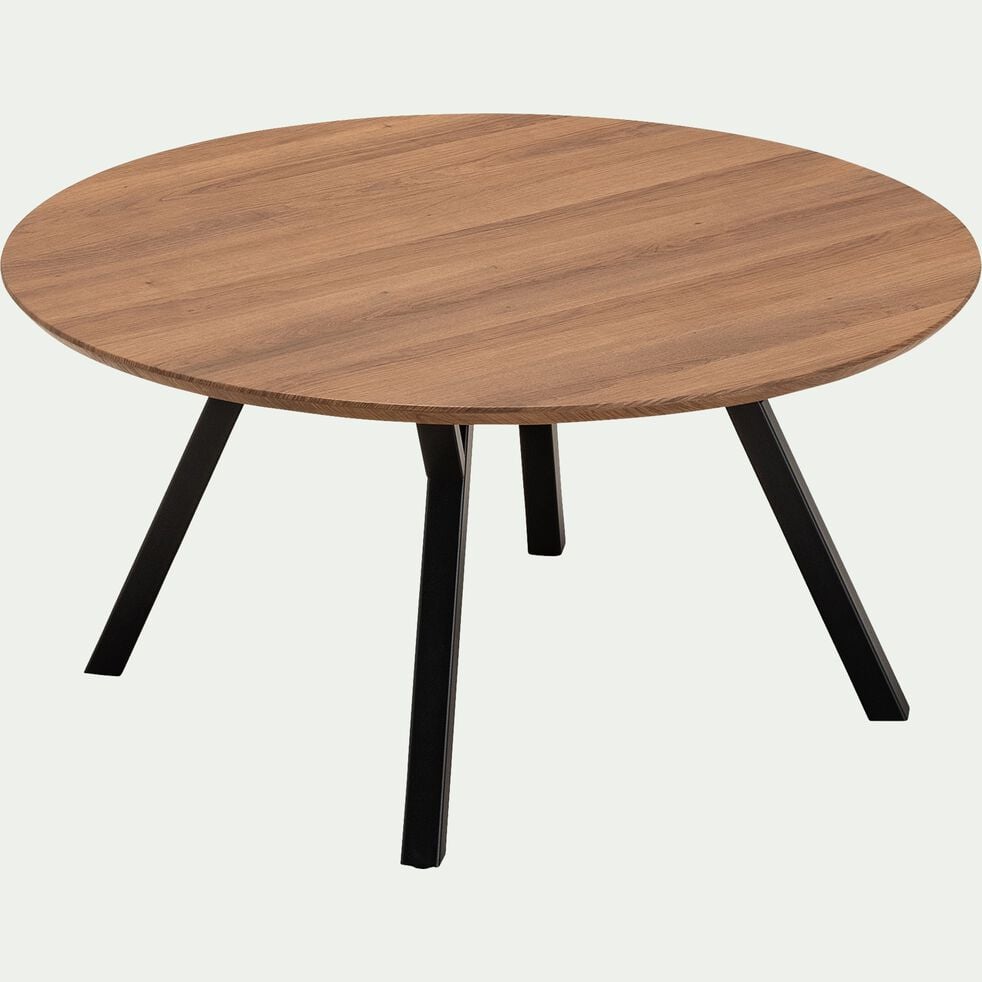 Table basse ronde en bois - bois foncé-OCTAVIE