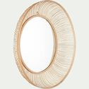 Miroir soleil bombé en bambou - naturel D60cm-AFOURTI
