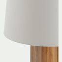 Lampe à poser en teck - blanc H68cm-PHARO