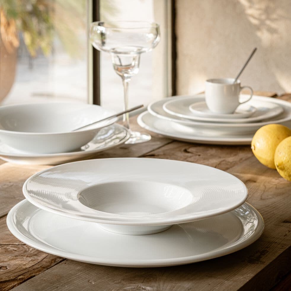 ETO - Assiette plate en porcelaine qualité hôtelière D27cm - blanc