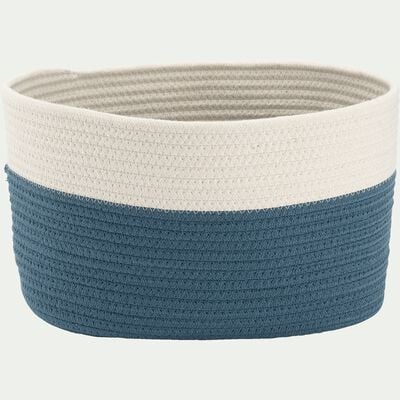 Panier de rangement bicolore - bleu L30xl20xH20cm-Louni