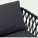 Canapé d'angle de jardin en bois et tissu - gris anthracite (3 places)-ASTAKOS