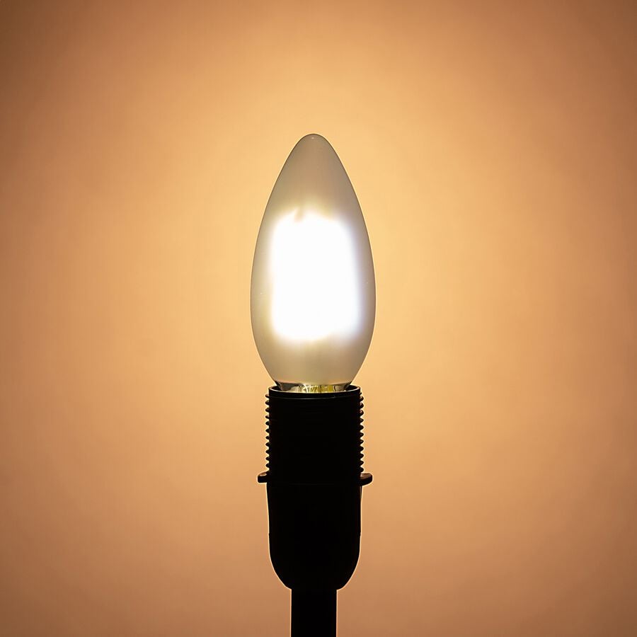 Lot de 2 ampoules LED flamme lumière neutre culot E14 - D3,5cm-STANDARD