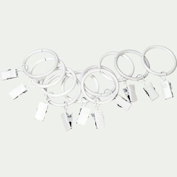 Lot de 10 anneaux rideaux D35mm - blanc-BRENON