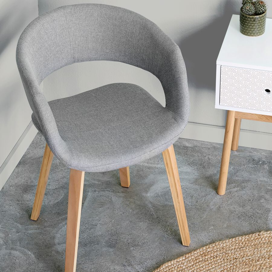 Chaise en tissu avec accoudoirs - gris-JOYAU