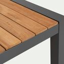 Table de jardin en aluminium et teck - noir (8 places)-MASSIMO