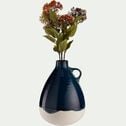 Vase boule en faïence H33,5cm - bleu-PALOMINA