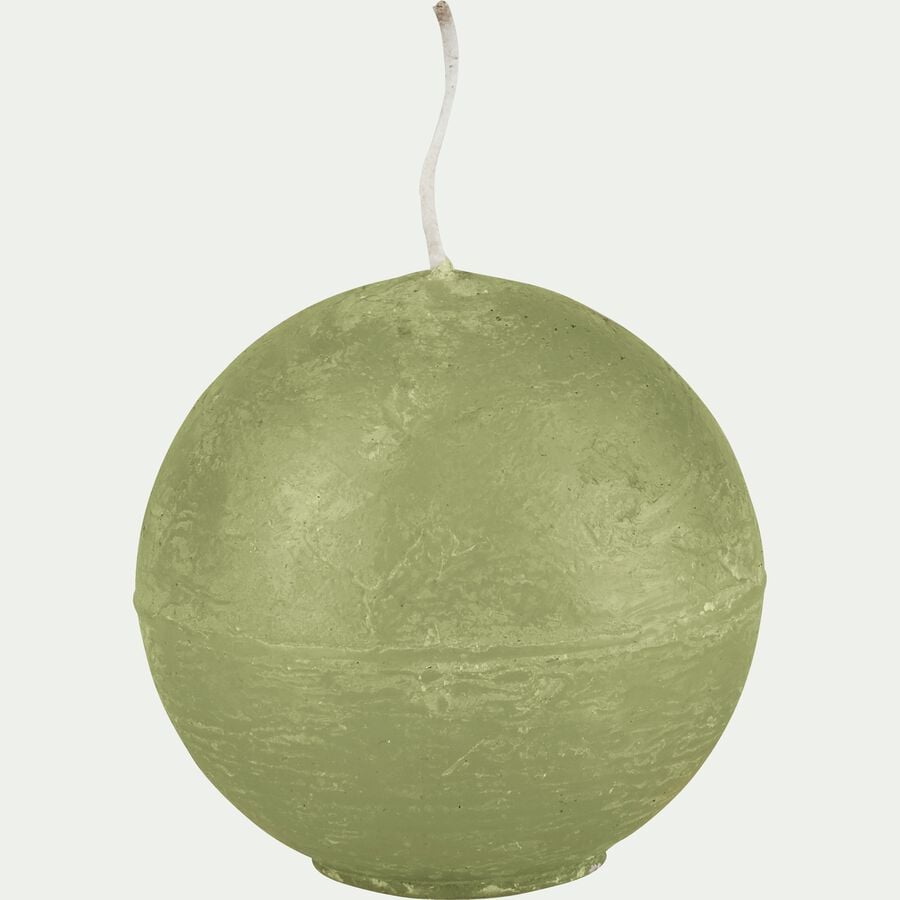 Bougie ronde vert garrigue D6cm-BEJAIA
