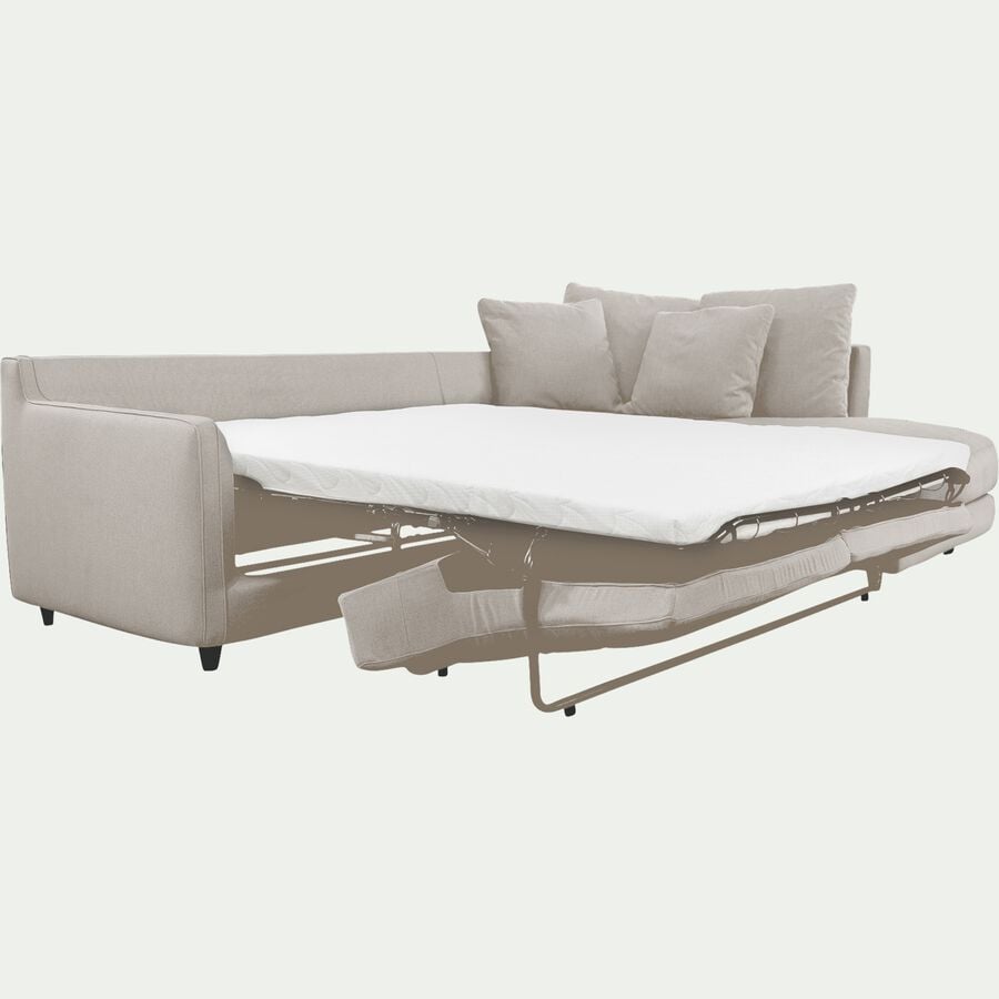 Canapé d'angle droit convertible en tissu joint - gris borie-LENITA