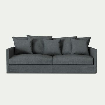 Canapé 4 places fixe en tissu - gris ardoise-SIMONA