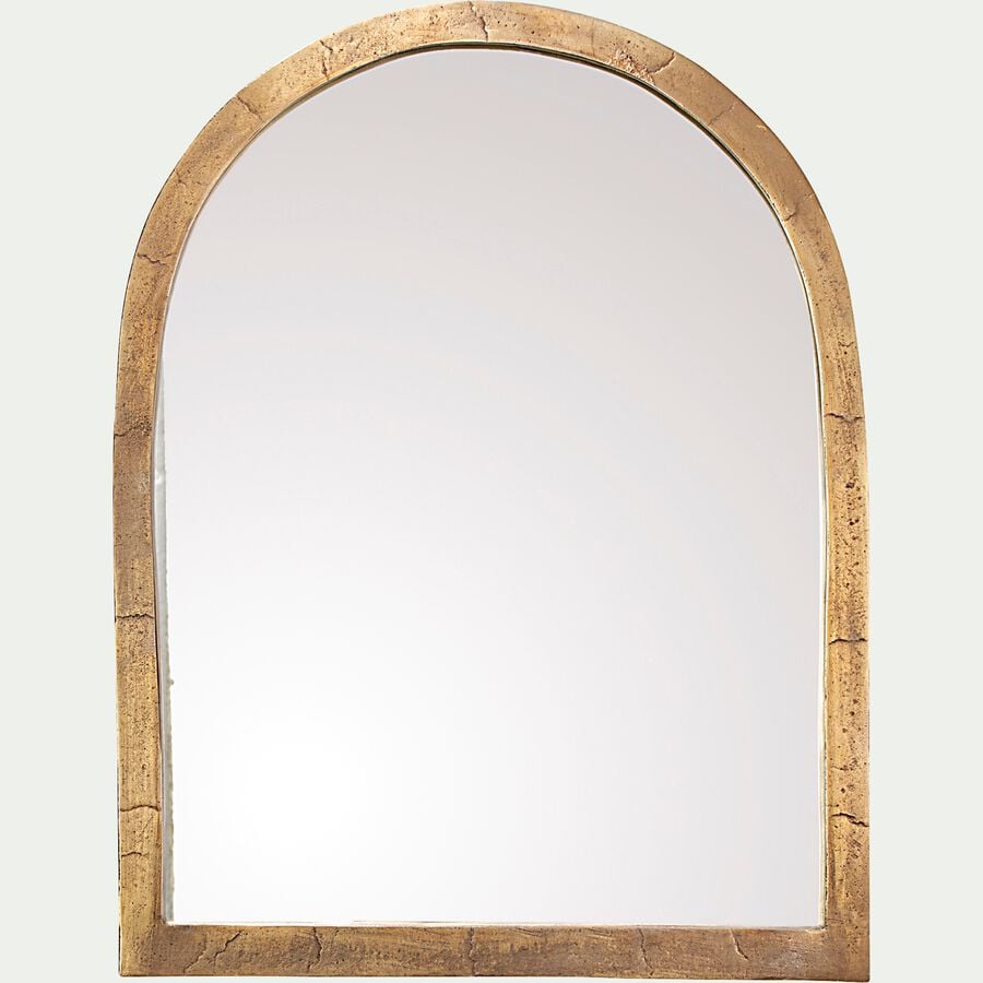 Miroir voûte en métal vieilli - doré 46x61cm-ANTALYA