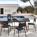 Table fixe de jardin en duraboard et eucalyptus - noir (8 à 10 places)-ZELIA