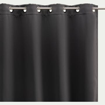 Rideau à œillets en polyester - gris ardoise 140x250cm-GORDES