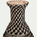 Vase tressé en bambou et jonc de mer - noir et naturel H60cm-AGANTA