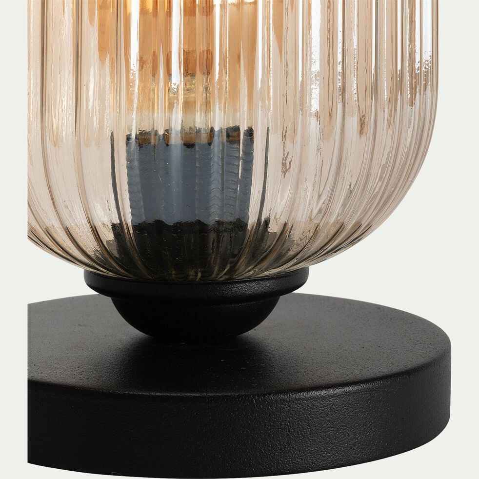 Lampe en verre et métal D15xH25cm-ZAIA