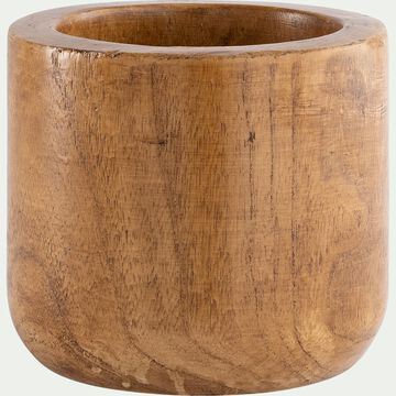 Cache-pot en bois de paulownia - naturel D19xH16cm-JOBA
