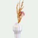 Vase à rayures en céramique - blanc D15xH23,5cm-HIMZI