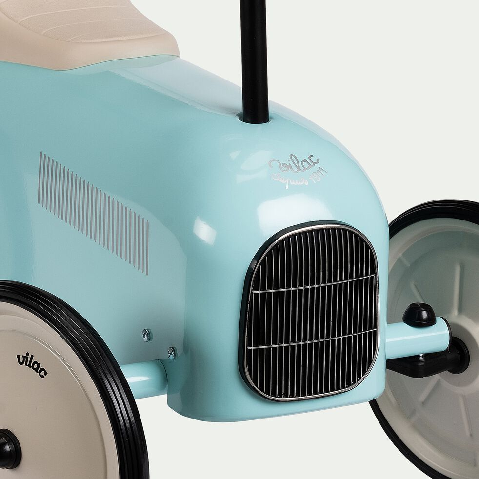 Porteur voiture vintage en acier pour enfant - bleu clair H40cm-RIANS
