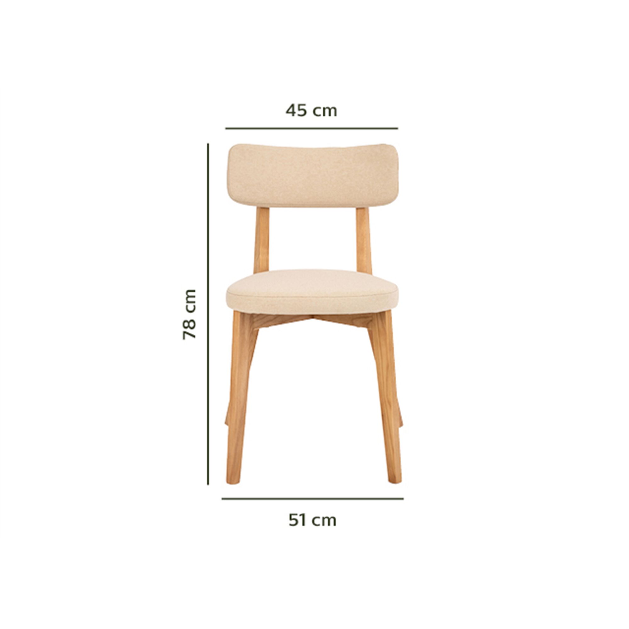 Chaise en tissu - blanc nougat-AMEDEE