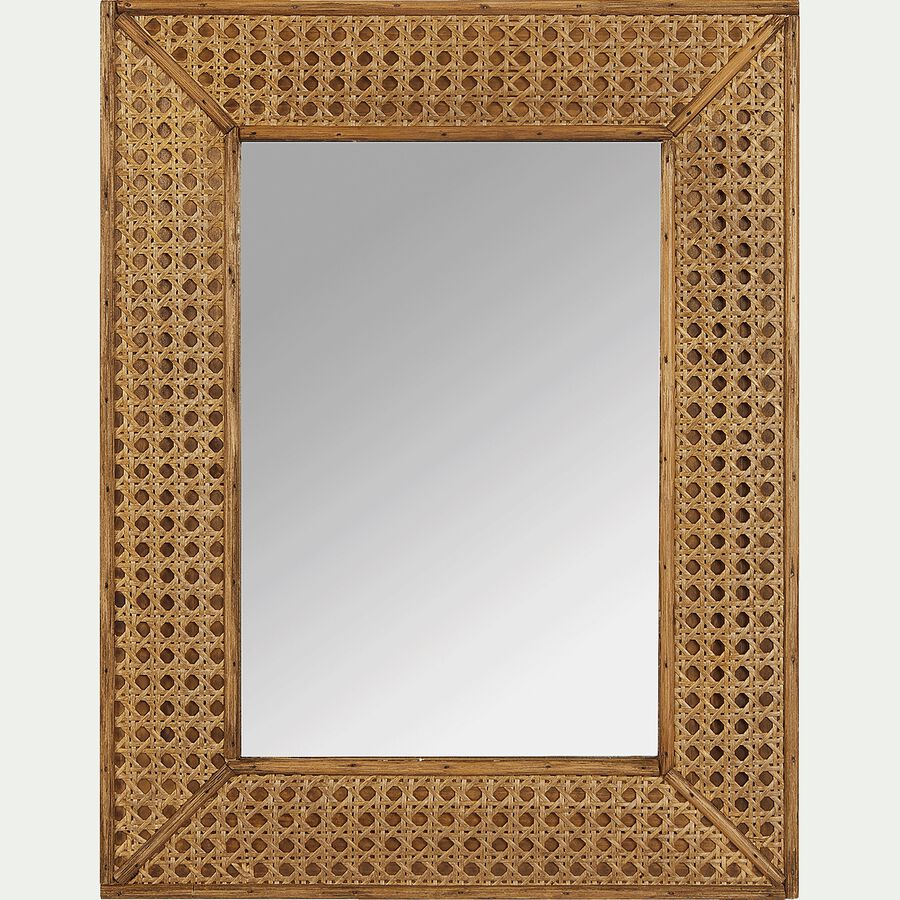 Miroir rectangulaire en bois naturel H45x35 cm-ARTEMISIA