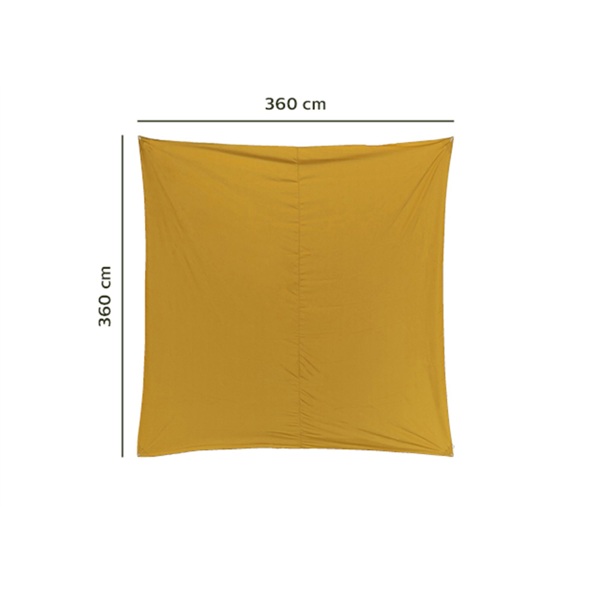 Voile d'ombrage carré 3,6m - jaune argan-ROSA