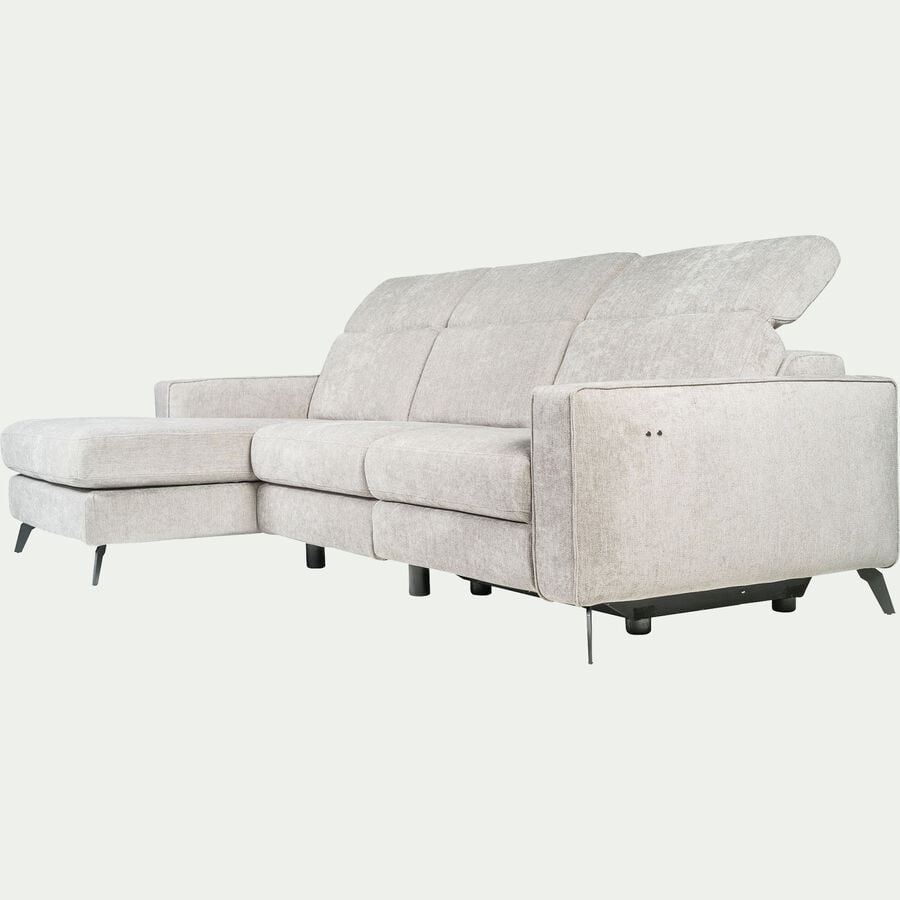 Canapé d'angle gauche relax en tissu doux - gris borie-SALVIA