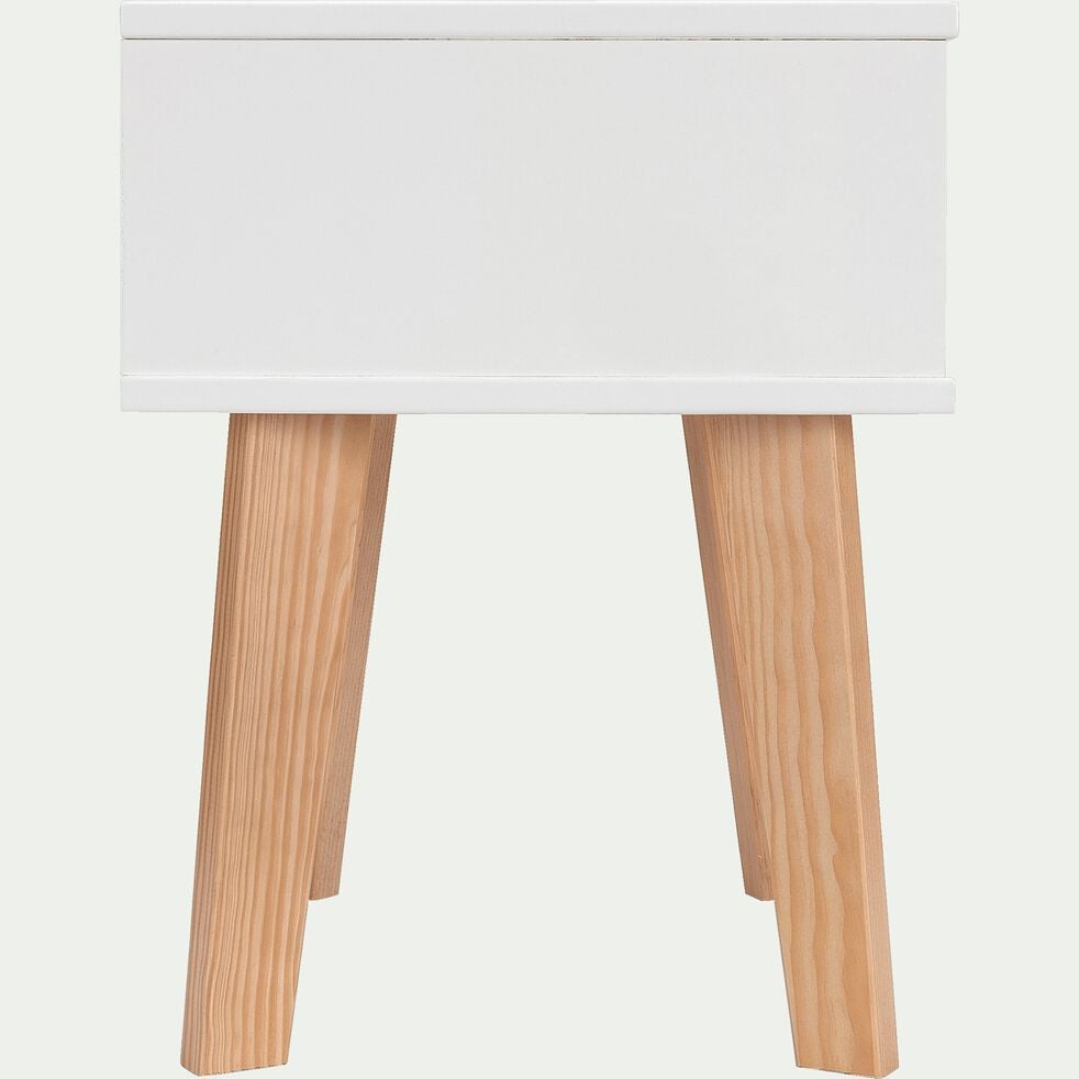 Table de chevet enfant en bois 1 tiroir - blanc-SACHA