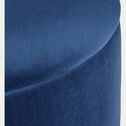 Pouf en velours avec coffre de rangement - bleu H43cm-ELIAS