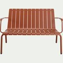 Canapé de jardin en aluminium - brun rustrel (2 places)-PARADOU