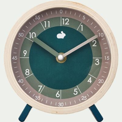 Horloge d15cm avec double cadran - vert-Ouro