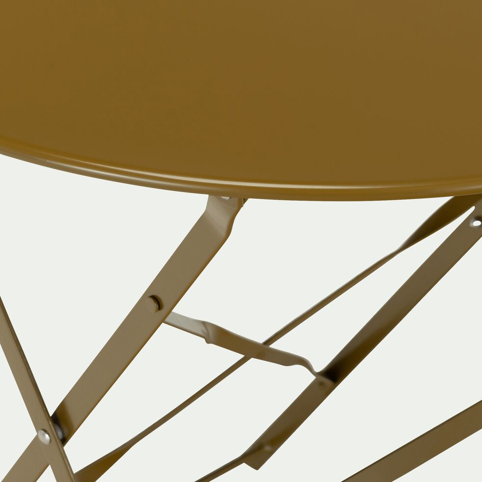 Table de jardin pliante en acier - jaune alep (2 places)-CERVIONE